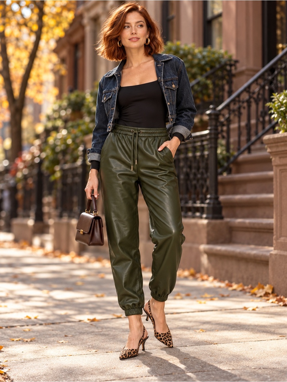 Francesca's Collections Dark Green‎ Jogger Pants